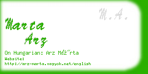 marta arz business card